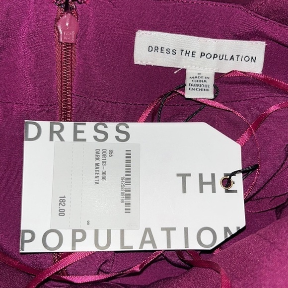Dress the Population‎ Vanessa Plunging Halter Bodycon Midi Dress Dark Magenta S - Picture 9 of 11